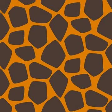 Giraffe skin vector seamless pattern. Safari animal texture stains background Stock Illustration