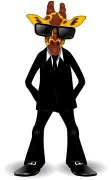 Giraffe in a suit Stock Illustration