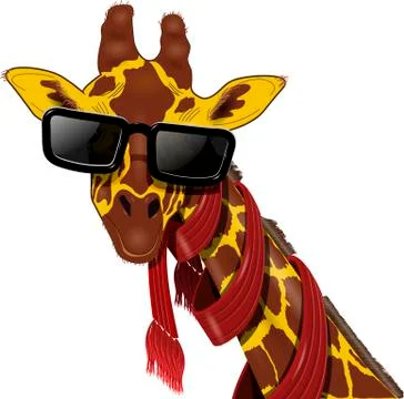 Giraffe in sunglasses Stock Illustration