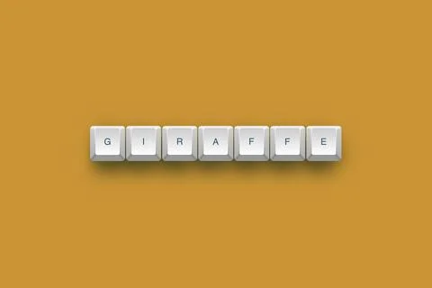 Giraffe text on a 3d keyboard button with shadow concept series イラスト素材