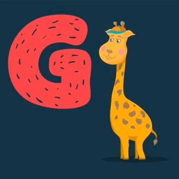 Giraffe vector character with letter G Stock Illustration