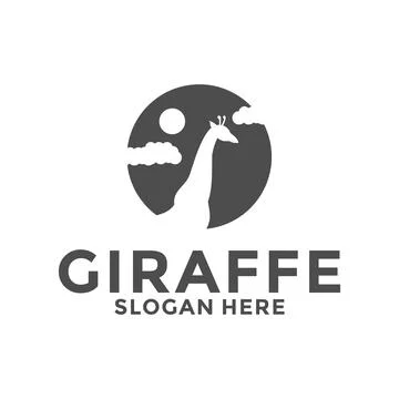Giraffe vector logo, Giraffe animal logo design template Stock Illustration