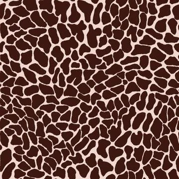 Giraffe vector seamless pattern, detailed with textured furry edges Stock Illustration