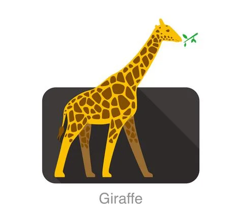 Giraffe walking flat icon design, vector illustration Stock-Illustration