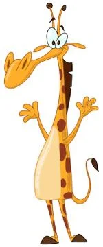 Giraffe waving Stock Illustration