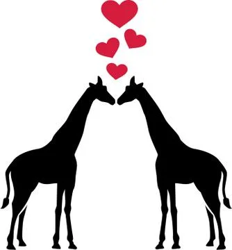 Giraffes in Love Illustrazione stock