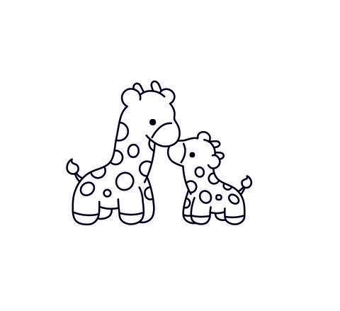 Girafs two Stock Illustration