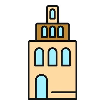 Giralda tower landmark building flat icon Ilustración de archivo