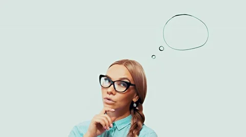 Girl about something thinks Stock Footage 68629139