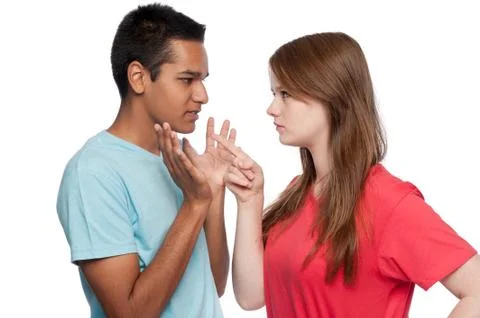 Girl Accusing Boy Foto stock