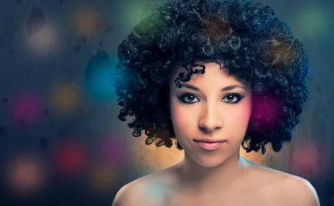 Girl with afro Foto stock
