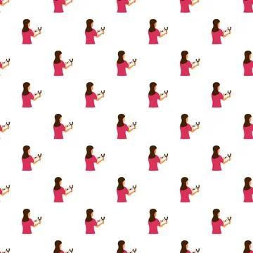 Girl aiming slingshot pattern for fun activity Stock Illustration