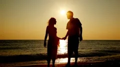 Girl And Boy Go Holding Hands From Sea Stock Video Pond5