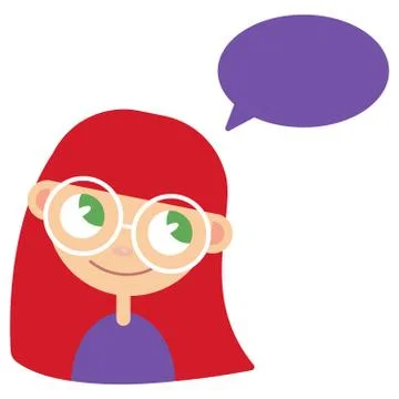 Girl and bubble for speech. Vector Stock Illustration