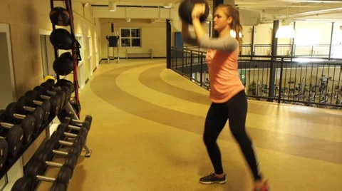 Girl and exercise Stock Footage 44266618