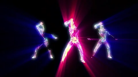 A Girl and Guy Dancing With Crystal look light rays Stock Footage 339860498