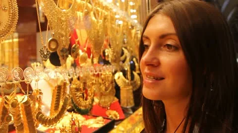 Girl and jewelry Stock Footage