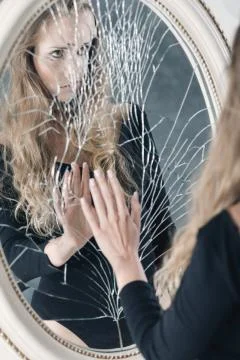 Girl and problem with self-esteem Foto stock