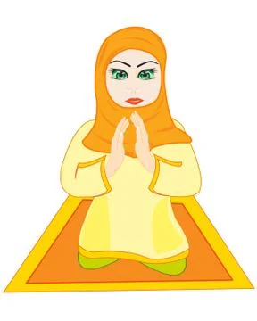 Girl arab is prayed Stock Illustration