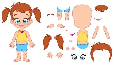 Girl assembly Stock Illustration