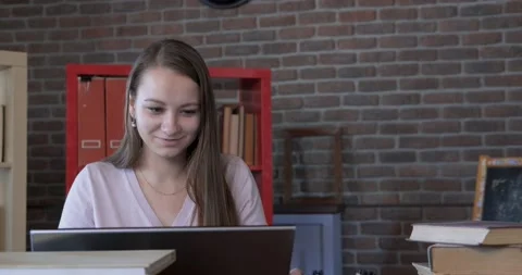Girl Athlete at Work in Office Eats Healthy Food, Celery Healthy Food, Diet Stock Footage 131510652