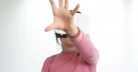 Girl in augmented reality Stock Footage 80068960