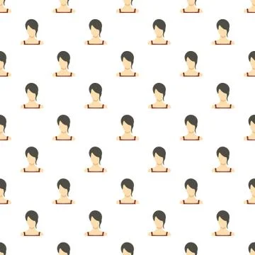 Girl avatar pattern seamless Stock Illustration