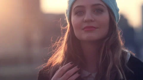 Girl on the is backlit Stock Footage 48554957