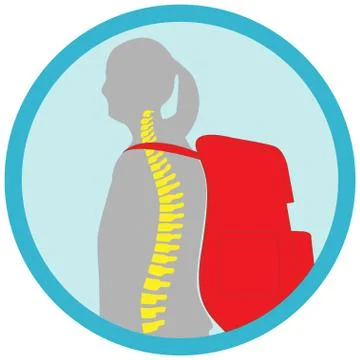 Girl with backpack Illustrazione stock