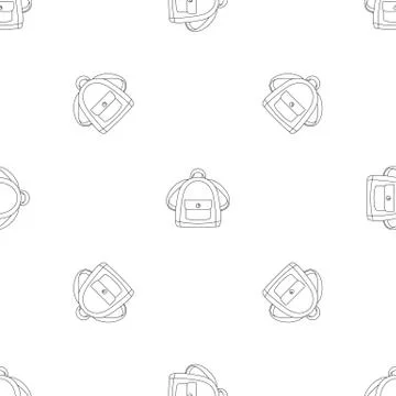 Girl backpack pattern seamless Stock Illustration