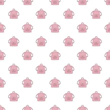 Girl backpack pattern seamless vector 库存插图