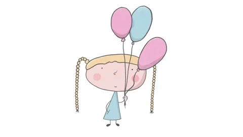 Girl with balloons Stock Footage 147690962