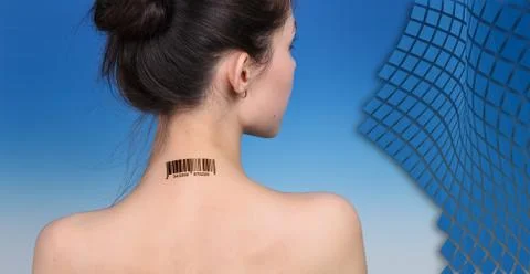 Girl with a bar code Stock-Fotos