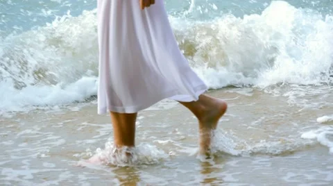 Girl on the beach Stock Footage 10803597