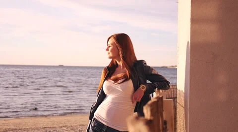 Girl on the beach Stock Footage 37611598