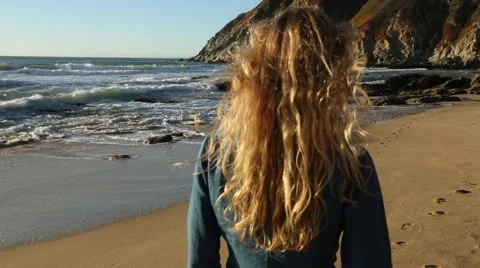 Girl on the beach Stock Footage 42991157