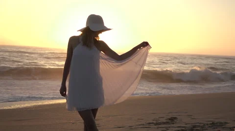 Girl at the beach Stock Footage 68217859