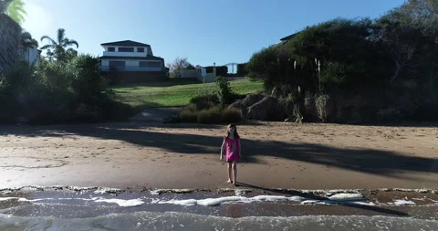 Girl on a beach Stock Footage