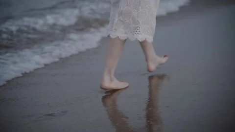 Girl on the beach Stock Footage 227164566