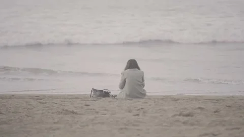 Girl in the beach Stock Footage 239921523