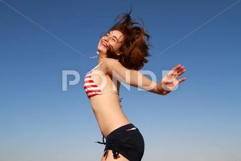 Girl at the beach Stock Photos