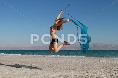 Girl at the beach Stock Photos