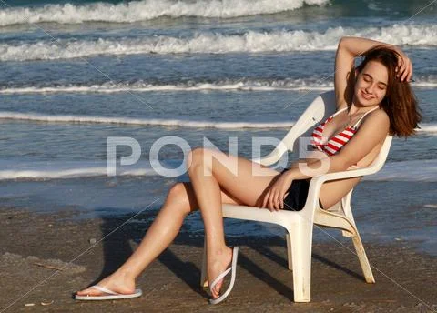 Girl at the beach Stock Photos