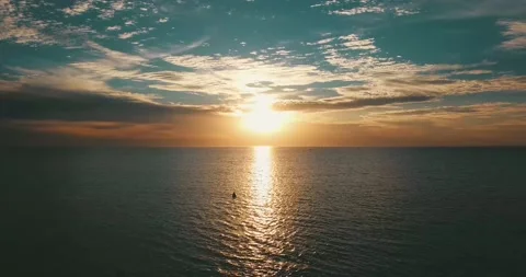 Girl on the Beach at Sunset Time Stock Footage 158996550