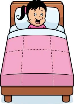 Girl Bedtime Stock Illustration