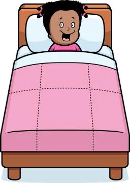 Girl Bedtime Stock Illustration