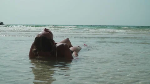 Girl in a bikini Stock Footage 170486741