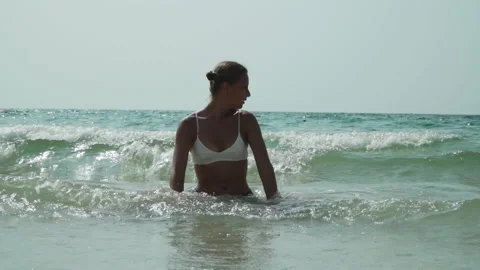 Girl in a bikini Stock Footage 170487378