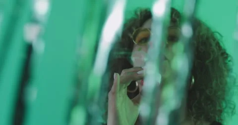 Girl blowing bubbles. Stock Footage 204969696