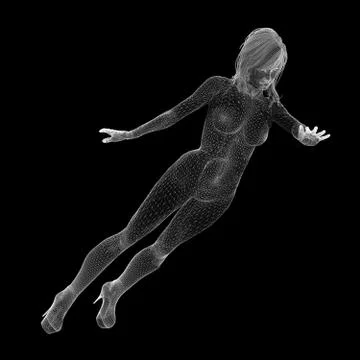 Girl, body structure, wire model on the background Stock Illustration